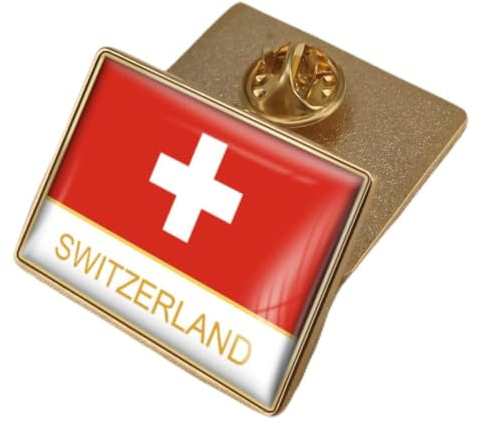 Modische Broschen Mit Schweizer Flagge, Kristall Emaille, Vintage Stil, Ethnisch, Patriotisch, Anstecknadel, Trend, Damen, Herren, Hip Hop Schmuck, Neuheit, Schicke Charm Knöpfe, Kreative Ac