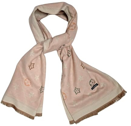 Planta Color Wunderschöner weicher und dicker Schal – Maße 185 x 68 cm – Rosa Rauten, Damen, 42