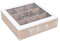 WELL HOME - Caja de té de 9 compartimentos con tapa de vidrio en MDF blanco