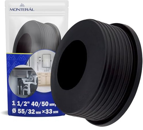 Manicotto per il Collegamento del Sifone Lavabo Bagno alla Tubo HT 1 1/2 Ø 55/32 mm x 33 mm per Connessione 40/50 mm - MONTERAL