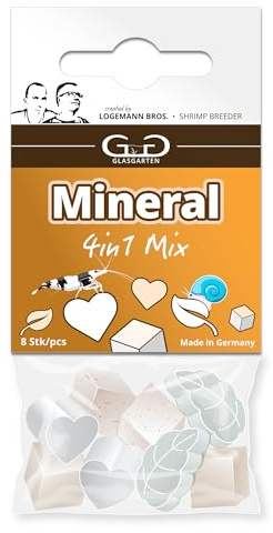 GlasGarten Mineral Mix | 8 STK. – Ergänzungsfutter/Mineralfutter für Ziergarnelen, Schnecken & Krebse, aus 100% natürlichen Zutaten mit Proteinen, Vitaminen, Eisen UVM.