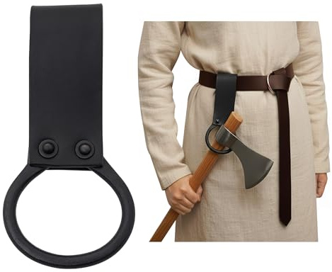 Lord of Battles Medieval Genuine Leather Axe Frog | Axe Holster with Belt Loop | Waist Holder for Axes, Tools