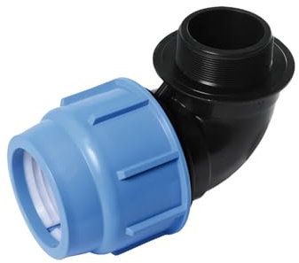 SAB Raccordo a Gomito 90° Filettato Maschio 40 x 11/2, Raccordi a Compressione Blueseal 16 in PP, PN16, per Giunzione Tubi in Polietilene, per Impianti di Irrigazione