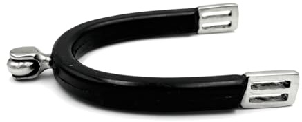 Equine Smile ES1027 Horizontalem Ballrad Gummi Reitsporen, Damen 30 mm | Ballsporen Spur Sporen zum Reiten aus Edelstahl, Stiefelsporen mit horizontalem Ballrad & Sporenschutz mit Gummi