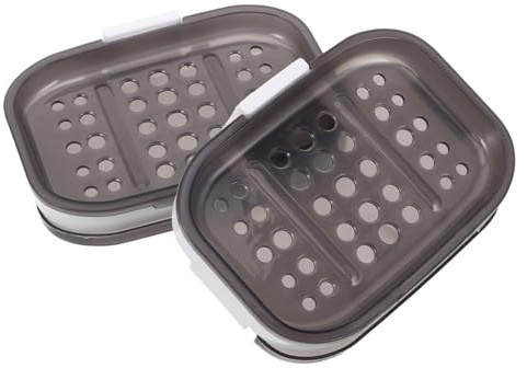 Zerodeko 2 Piezas Jabonera con Ventosa para Ducha y Cocina Diseño Elegante con Drenaje Rápido Soporte Resistente y Fácil de Limpiar para Pared