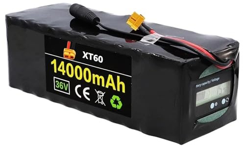 Pacco Batteria al Litio per Bicicletta Elettrica 36V Batteria Ricaricabile agli Ioni di Litio 14Ah 10S4P per E-bike Bicicletta Scooter Elettrica con BMS+Charger 42V 2A XT60 plug,36V 14Ah
