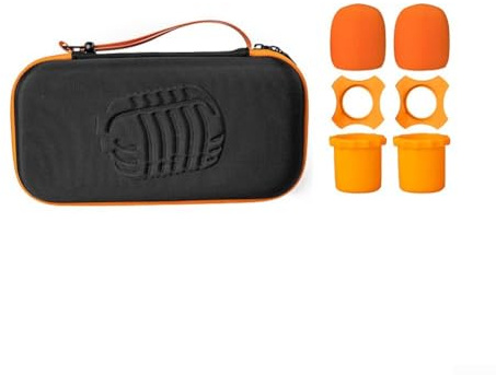 Portable Storage Bag For JBL For Partybox Microphones, EVA Protective Case With Anti-Slip Kit, Dual Wireless Mic Carrying Travel Box