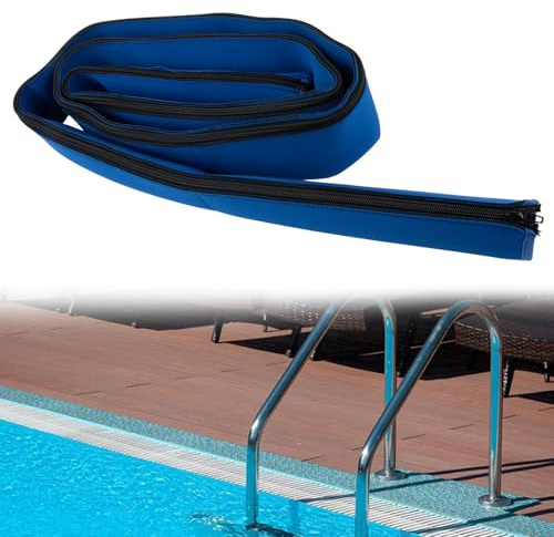 Lawnoval 8 or 10ft Non-Slip Neoprene Pool Ladder Cover Swimming Pools, Blue 8FT