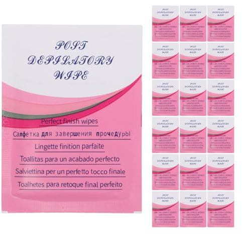 GOOHOCHY 50 Pièces Lingettes Nettoyantes Après Épilation pour Cire Lingettes de Finition pour Soin Peau Portables pour Voyage