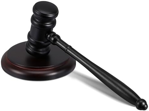 SAFIGLE Juego de Mazo de Juez de Madera de Haya Barnizada 42mm X 90mm Bloque de Sonido para Sala de Justicia, Reuniones y Ceremonias, Accesorio Oficial para Corte y Agente