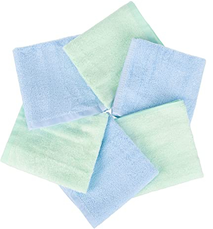 Ko&Pro Lingettes hygiéniques 100 % bambou,6 serviettes multi-usages de 25x25 cm,Lingettes de nettoyage pour cuisine, ménage et fenêtre,Avec 2 dépliants de recettes DIY (6x25x25 cm en vert/bleu)