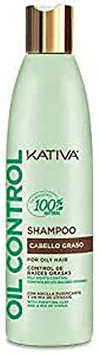 Kativa Oil Control Champú Cabello Graso 250 ml | Control de Raíces Grasas | 48 horas de Limpieza Profunda | Sin Sulfatos | Arcilla Purificante y un Mix de Cítricos