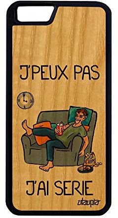 utaupia Coque Bois pour iPhone 6 6S Plus Silicone j'peux Pas J'Ai série Drole Portable Telephone de Protection Je Rigide Humoristique Gris