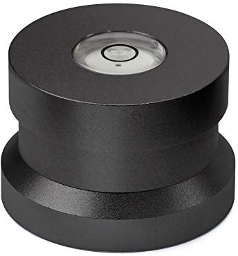 Dynavox Single Puck ASP3, aluminiumadapter för 45 enkla skivor, integrerad trollslända för justering av skivspelaren, svart