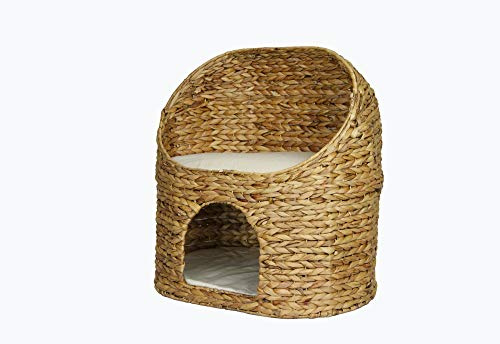 animal-design Niche pour chat Merfin en jacinthe d'eau tressée - Naturelle - Douce et confortable
