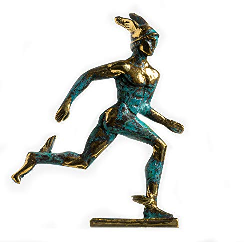 BeautifulGreekStatues Hermes Mercure Dieu Zeus Fils Statue Romaine Faite À La Main en Bronze Massif 14 cm