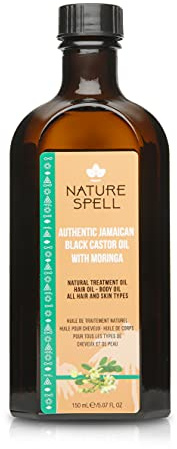 Nature Spell Jamaican Black Castor and Moringa Oil Blend for Hair & Scalp, Pre-Diluted Oil to Promote Growth and Support Resilient Strands, For All Hair Types, Vegan, 150ml