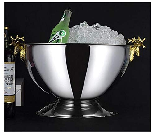 Großer Champagner-Eimer gekühlter nach Hause europäischer Hirsch-Head Champagne-Eis-Eimer-Bar (Color : Golden deer head)
