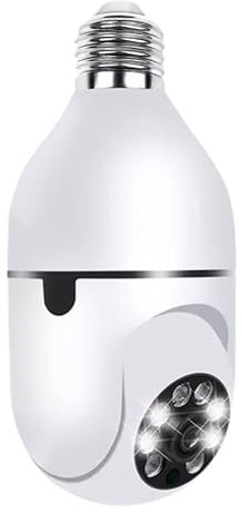 PEGATISAN Telecamera Lampadina Wifi Interno,1080P PTZ Telecamera Wifi Interno Senza Fili per E27, Visione Notturna, Rilevamento del Movimento,Audio Bidirezionale, Compatibile con Tuya & Smart Life