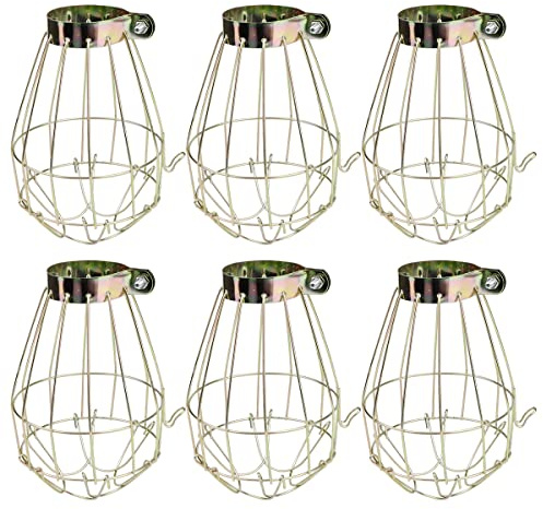 Einfache 6er-Pack verstellbare industrielle Klemmhalterung aus Metall, Vintage-Draht-Lampenschirm für Hängelampen, Bauernhaus-Leuchten, Vintage-Lampenschirme und Hängelampe