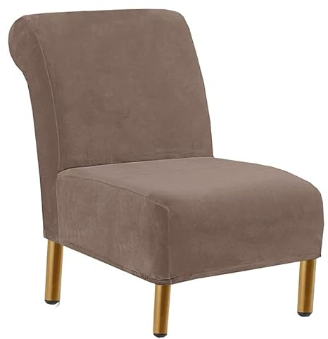 JORTUIO Stuhlhussen Ohne Armlehnen 1 Sitzer, Stretch Sesselbezug Weich Husse Überzug für Clubsessel Sofabezug Samt Freizeit Armless Chair Sesselbezug Abnehmbare, Waschbar -Schwarz