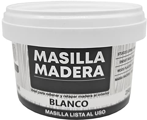 ACAN Tradineur - Masilla para madera, pasta de relleno tapagrietas, lista para usar, reparación de fisuras, agujeros en muebles, uso interior, calidad profesional (Blanco, 250 g)