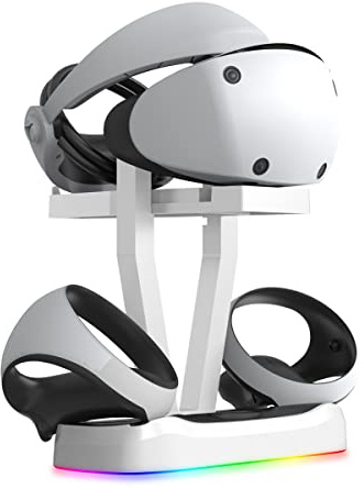 EMEBAY Soporte y estación de carga con luces RGB para PS VR2, carga magnética, compatible con PlayStation PS VR2 JYS-P5155