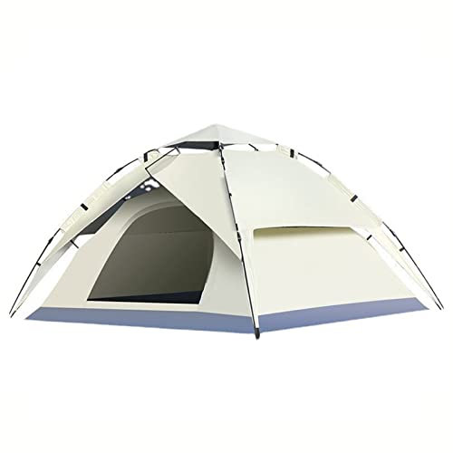 Campingzelt Automatisches 3 Personen Sofortzelt Pop Up Ultraleicht Kuppelzelt Wasserdicht und Winddicht mit Abnehmbarer Außenseite Wasserdichter Schicht, Weiß
