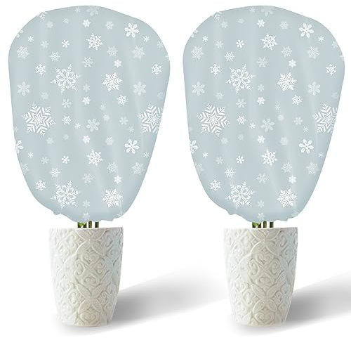 DEWUR Juego de 2 cubiertas decorativas de fieltro para invierno, 70 g/m², 90 x 110 cm, protección invernal para plantas en macetas, protección contra heladas, plantas de invierno, saco de yute,