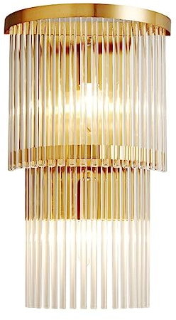 S-Cevada Sparkling Multi-Layer Crystal Wall Light Gold Steel Mounting Base E14 LED Wall Lamp Bedroom Bathroom Porch Corridor Wall Lighting Fixture