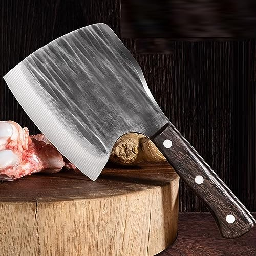 MZQMK Couteau à os forgé à la Main 6 Pouces en Acier à Haute teneur en Carbone Couteau de Boucher pour la Cuisine ou Le Restaurant Couteau pour Tuer Les cochons Couteau pour hacher Les os
