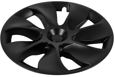 19-Zoll-Radnabenkappe, 4 Stück, schwarz, vollständig umwickelter Felgenschutz, universelle Felgenabdeckung für Model Y 2020 bis 2023(Symmetrischer Stil)