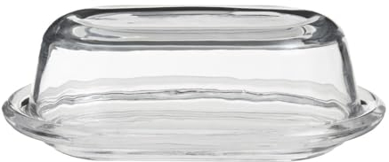 Premier Housewares Butter Dish Glass Design With Airtight Seal (12 cm x 7 cm x 18 cm)
