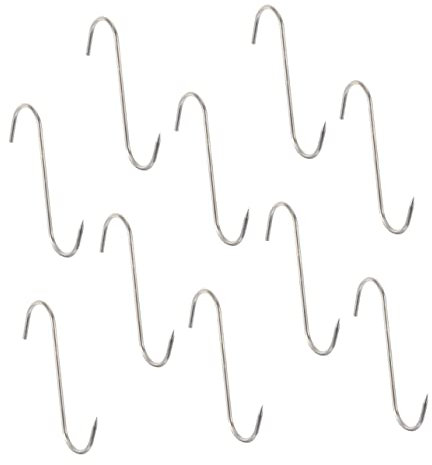 PRETYZOOM 10piezas Ganchos De Carne Acero Inoxidable De Forma s Con Punta Afilada Para Colgar Jamón Tocino y Carnes Herramienta Multifuncional Para Cocina y Asar