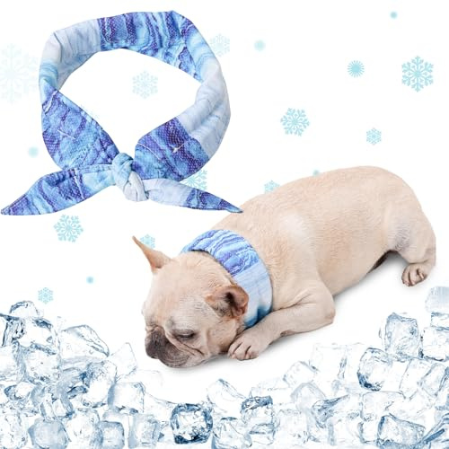 Hjumarayan Kühlhalsband für Hunde, Kontinuierlich Kühlendes Halstuch Stylische Wärmeableitung Bandana Hund Verstellbares Kühlhalsband Hund Geeignet für Kühlhunde im Sommer, L