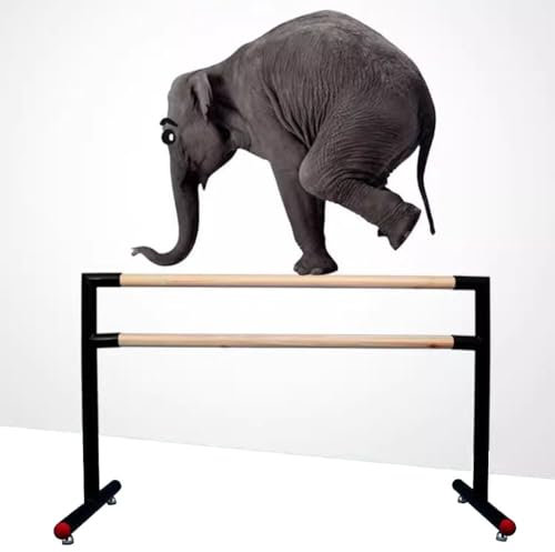 Treppenhandlauf, hölzerne Ballettstange, tragbare Stangenstange, verstellbare doppelte freistehende Ballett-Stretch-Tanzstange für Kinder und Erwachsene (Farbe: Schwarz, Größe: 1,5