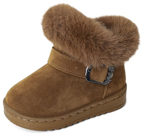 MK MATT KEELY Bottes de Neige Enfant Bottines Fourrées Bébé Fille Chaussures Hiver Chaud Extérieur avec Antidérapant Sole