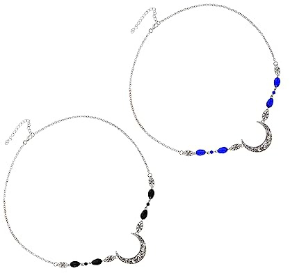 FRCOLOR 2stücke Mond Kopfschmuck Kette aus Stirnkette für Hochzeitshaarschmuck Brauttiara als Haaraccessoire für Frauen und Mädchen