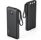 VRURC Power Bank 10000mAh Slim con Cavi Integrati, USB C Powerbank con 4 Uscite & 2 Ingressi, Caricatore Portatile LED Digitale Display Ideale per Viaggio di Lavoro - Black