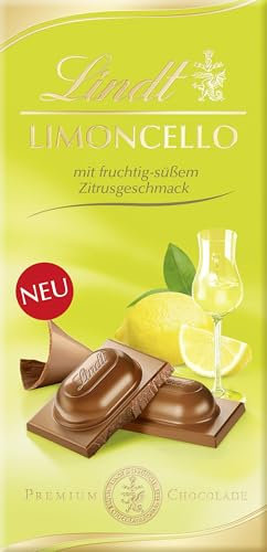 Lindt Schokolade | Limoncello Tafel | 100g | zartschmelzende Vollmilch-Schokolade mit fruchtigem Limoncello Geschmack | alkoholhaltige Schokoladen-Tafel