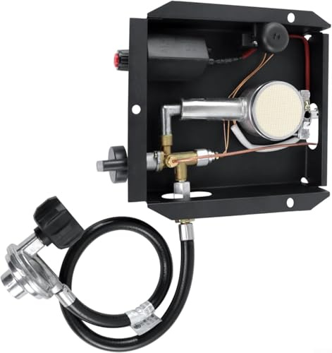 Burner Assembly, Gas Room Heater Pilot,Safety Device for IGNITION Assembly, For Pilot, Hose, Safety Control Valve Knob. For Terrace, Garden(C)