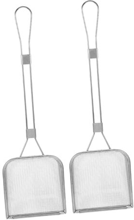 OKUMEYR Cucchiaio Scolapasta in Acciaio Inossidabile Con Maglia Larga Cucchiaio Quadrato Per Friggere Cibo Filtro Per Olio Con Manico Cucina