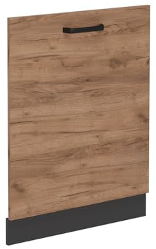 Vicco Panel Frontal R-Line, Roble Dorado, 60 cm | Para lavavajillas totalmente integrado de 60 cm · Sin encimera · ✓ A juego con el frente de cocina · ✓ Libremente combinable