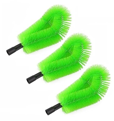Gutter Cleaning Tools from The Ground，Extendable Guard Cleaner Tool，Roof Gutter Cleaner，Detachable Cleaning Brush and Scoop Roofing Guard， Green head*3