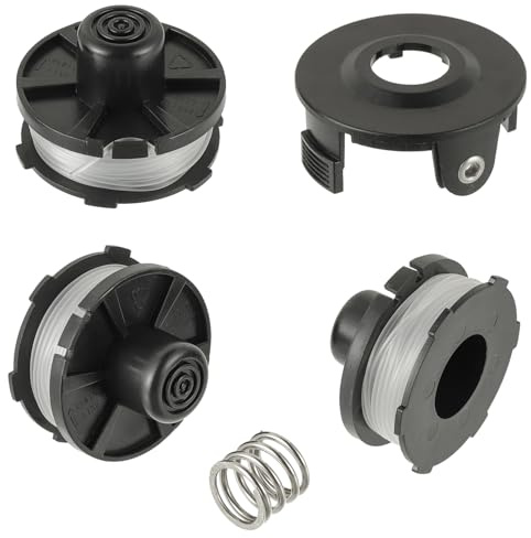 EPLZON Rasentrimmer für Makita 196146-9/195858-1, Rasentrimmerfaden Ersatz für Makita Akkusence 18V DUR181Z, DUR181RF, DUR181 Länge 8m, Ø1,60mm mit Spulenabdeckung(3 Spulen+1 Kappe+1 Frühling)