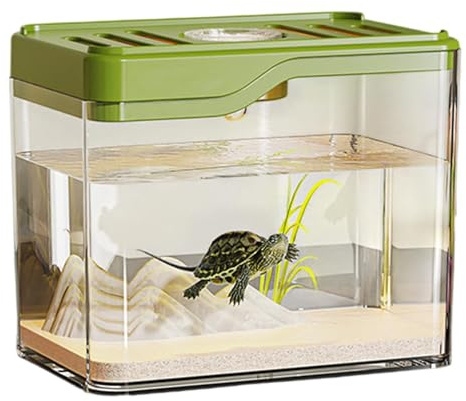 Leichtes, stabiles Aquarium, kompaktes LED-Desktop-Aquarium, modernes, selbstreinigendes Aquarium für Zuhause und Büro, platzsparende Nano-Kampffische mit Filter, pflegeleichter Acryl-Fisch B