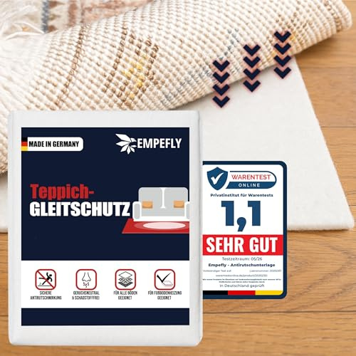 Teppich Antirutschunterlage 60 x 130 cm – Made in Germany – Zuschneidbare Antirutschmatte ohne Weichmacher – rutschfeste Teppichunterlage für alle Böden – Geruchsneutraler Teppichstopper