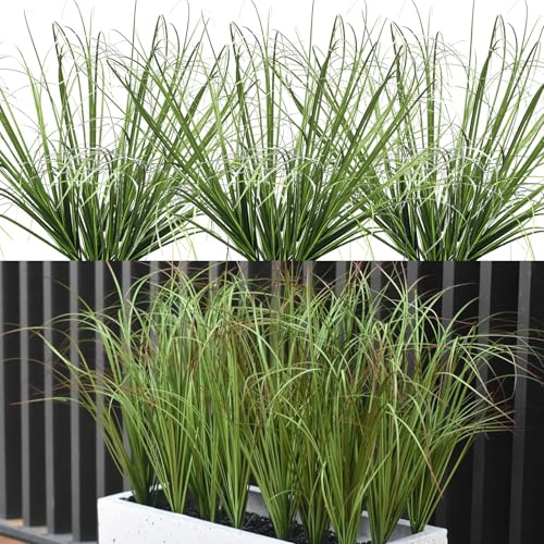 LaresDay 12 Bündel Kunstgras wie echt - Wetterfestes Kunstgras für Draußen, 30cm Grün - Dekoration für Garten, Blumenkasten & Außenbereich