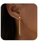 Lange Ohrringe Hängend, Quasten Ohrringe Gold, Gold Hängende Linear Tropfen Lange Quastenohrringe, Hypoallergen, für Hochzeiten, Abschlussbälle und Geburtstage