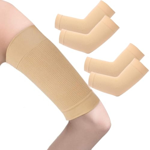 Shaper del Brazo, 2 Pare Coderas Anti-cicatrices Ultrafinas, el Tatuaje del Antebrazo de la Piel Cubre el Apoyo de la Banda de las Mangas de Compresión, Codo Deportivo Transpirable (A)